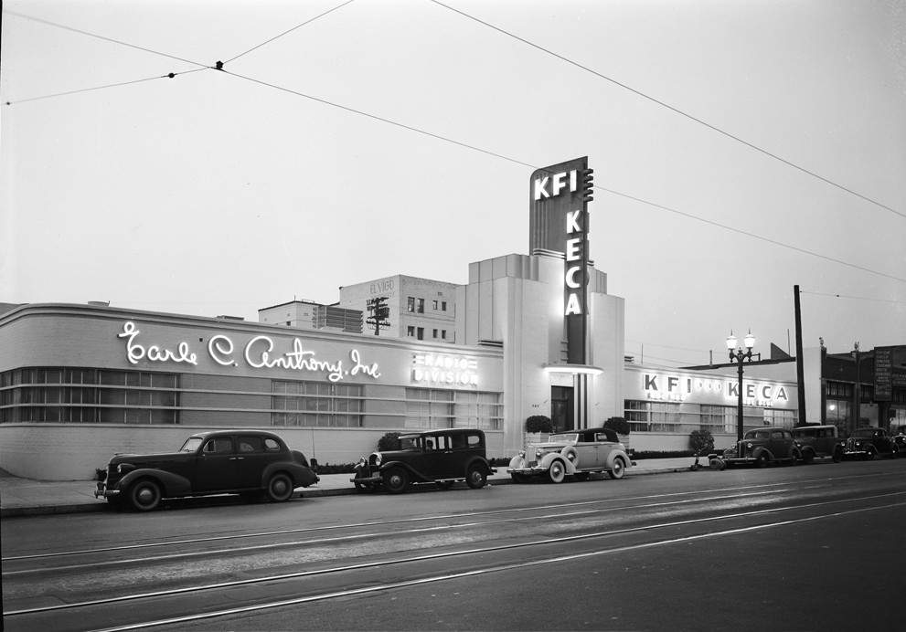 The KECA radio building, around 1945.